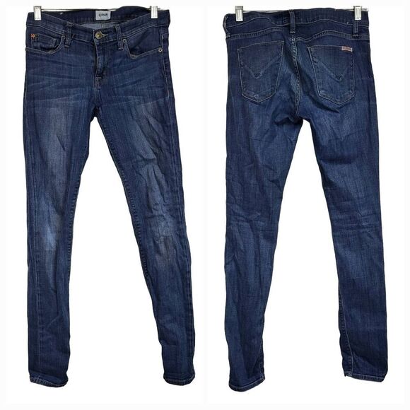 Hudson Colette Midrise Skinny Jean Size 26 Dark Blue Distressed Stretch Denim - Picture 1 of 11